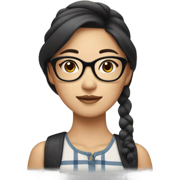 nerdy asian girl with glasses and make up  emoji