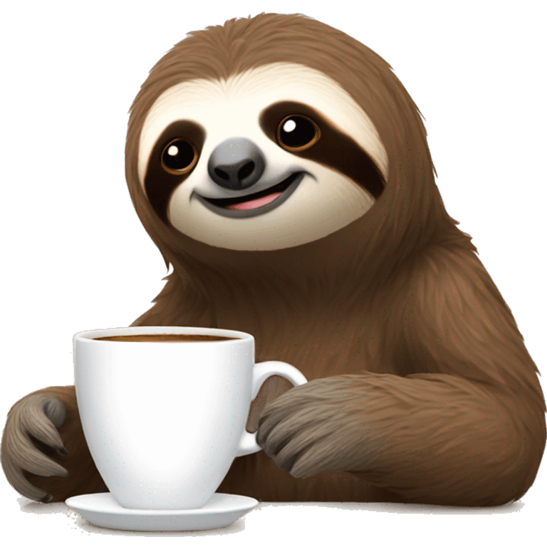 a sloth sipping coffee emoji