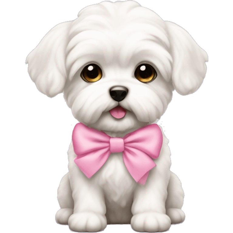 Schichon puppy pink bow emoji