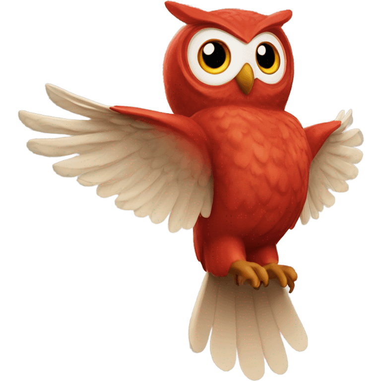 real owl red fly emoji