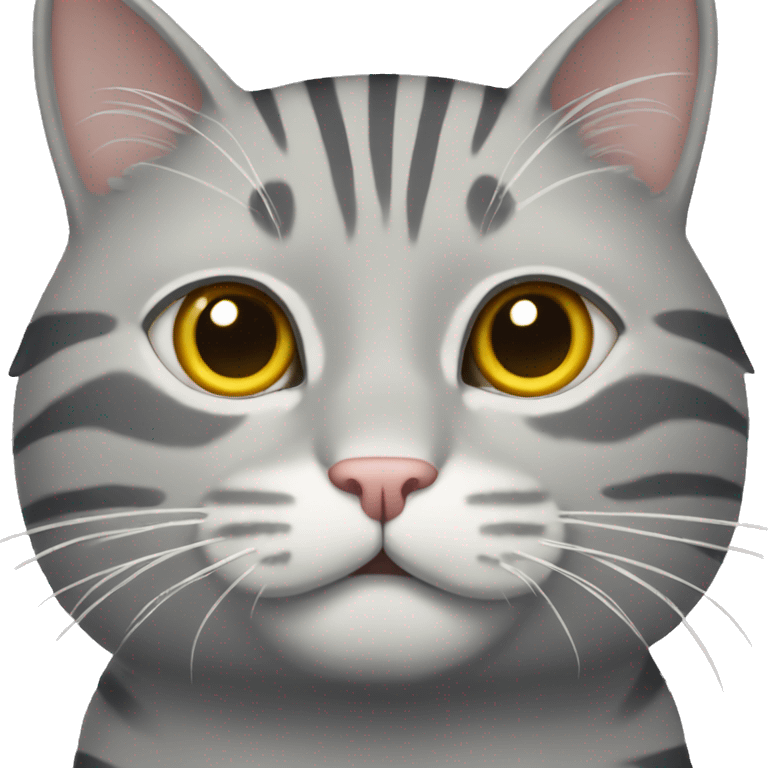 Gray cat with white stripes emoji