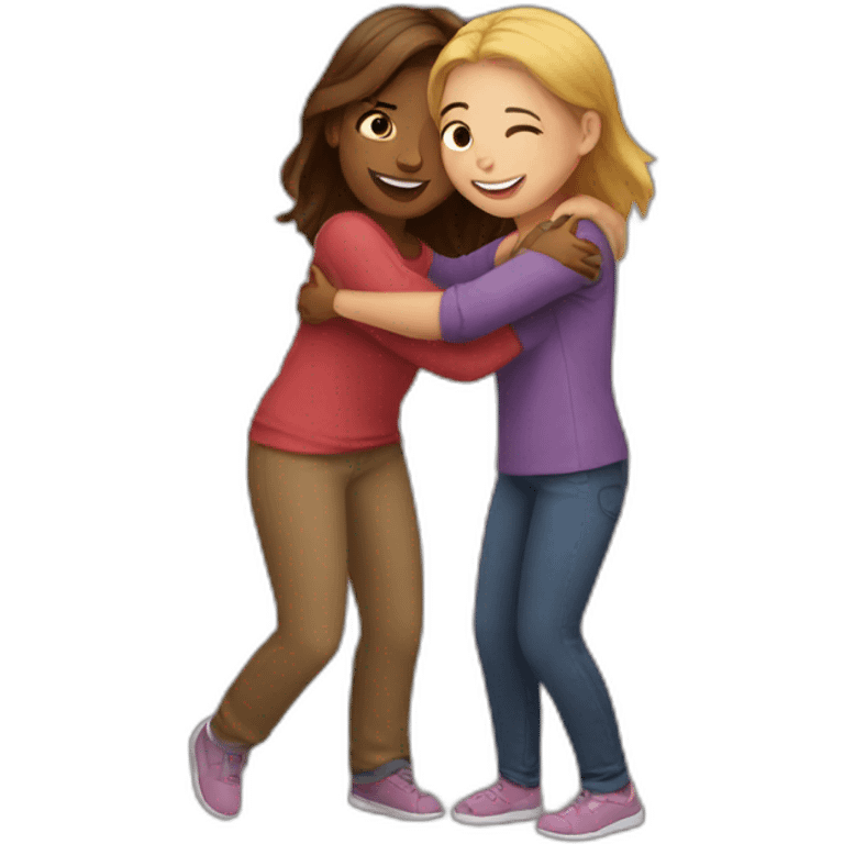 Sister hugs emoji