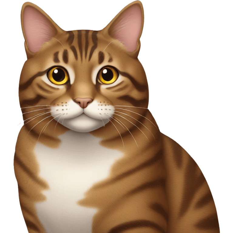 A big fat brown tabby cat emoji