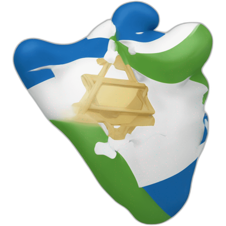 The State of Israel in a form together with the colors and the symbol of the state emoji