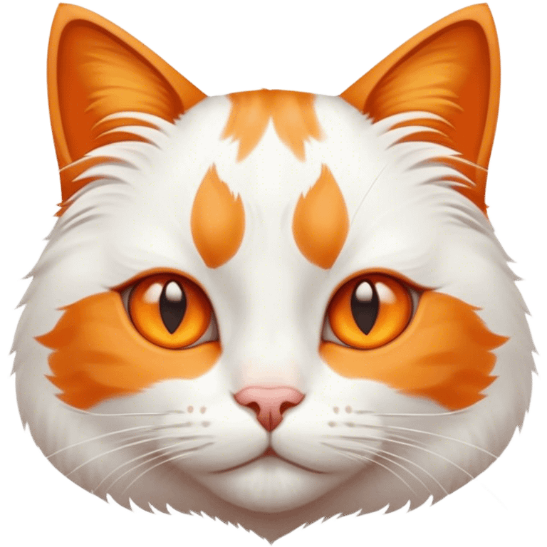 white and orange cat face emoji