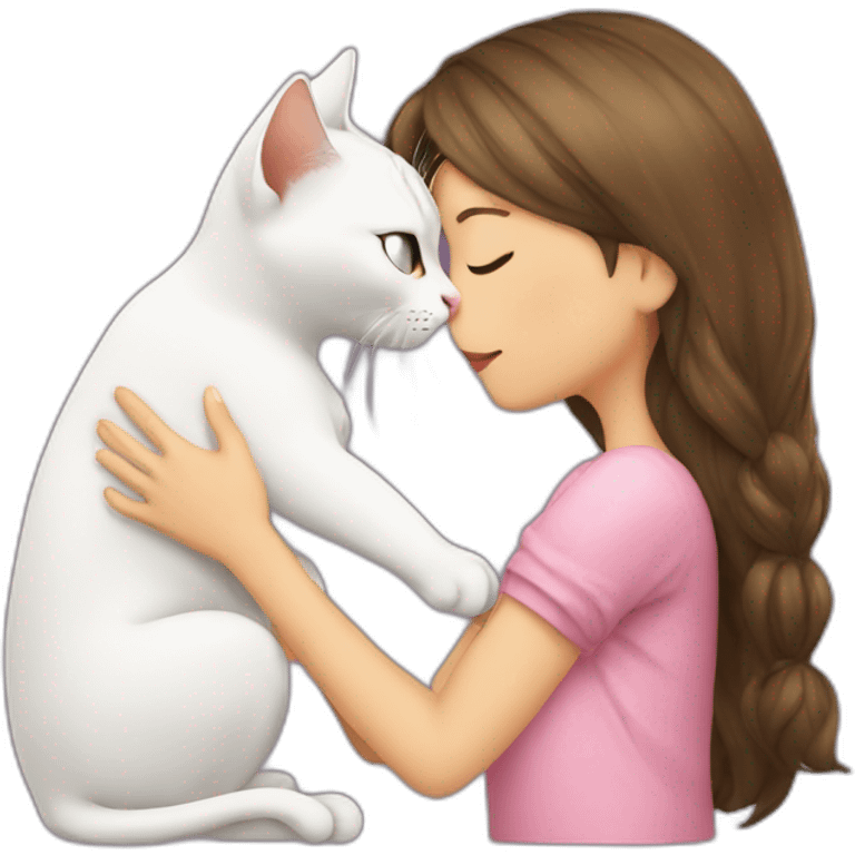 Cat kissing girl emoji