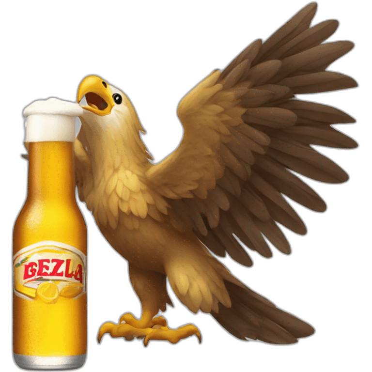 aguila bebiendo cerveza emoji