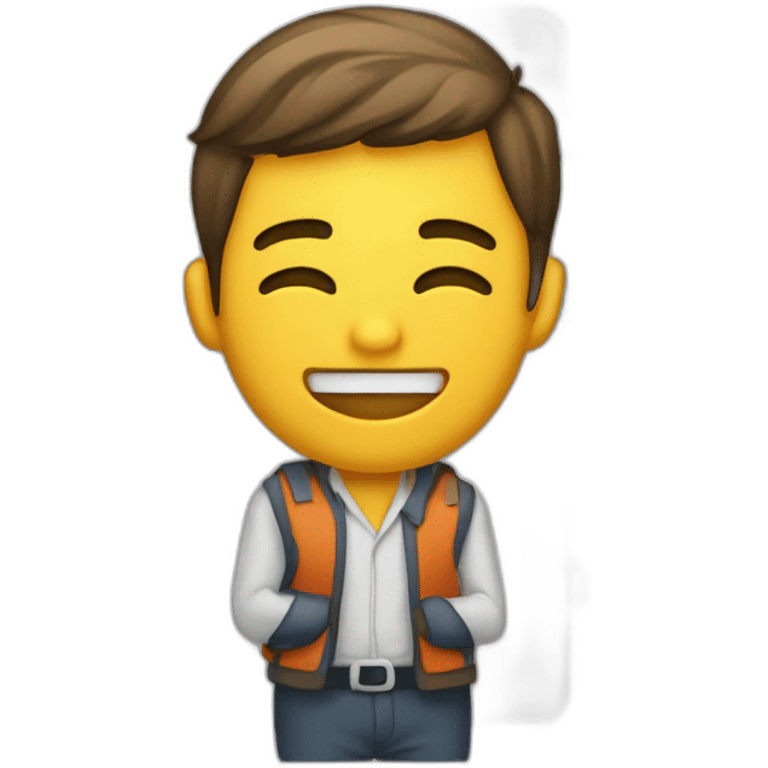 Homme se reposant sur un frigo tenant un billet emoji