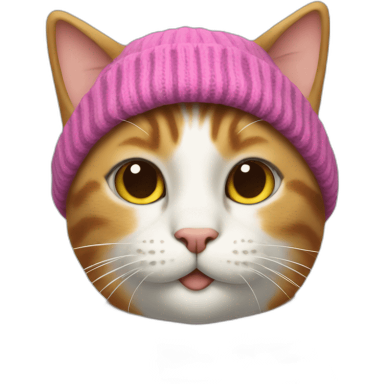 A cat showing peace sign with a cool beanie emoji