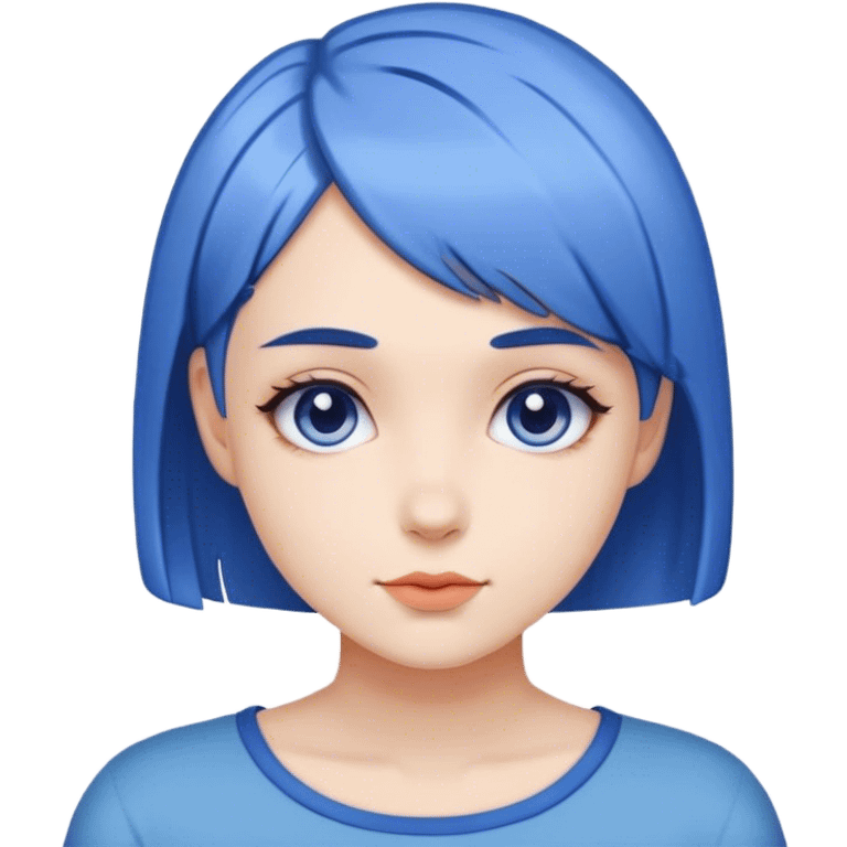 the girl with short blue hair and pretty face  emoji