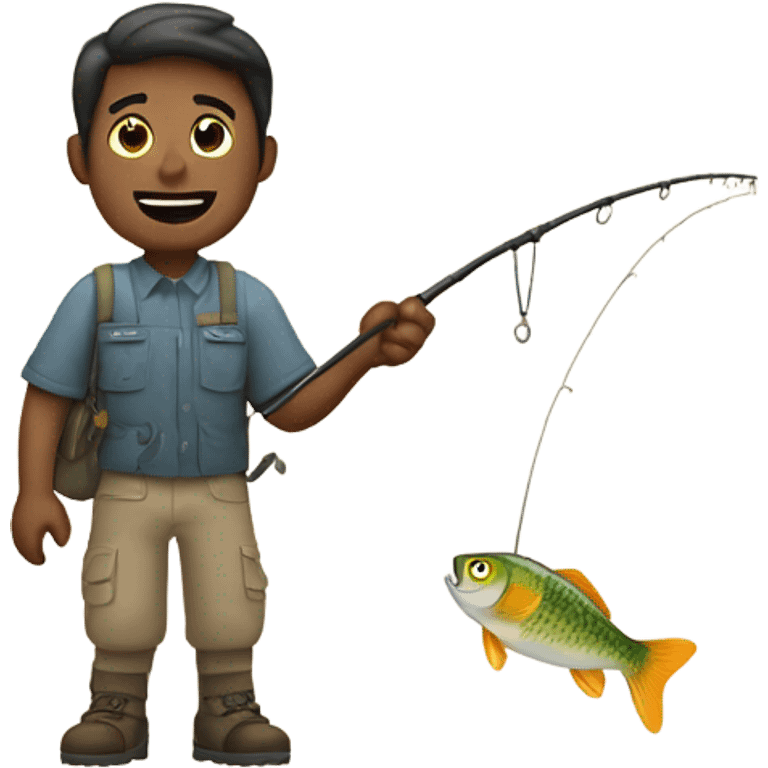 Steve catching a fish emoji