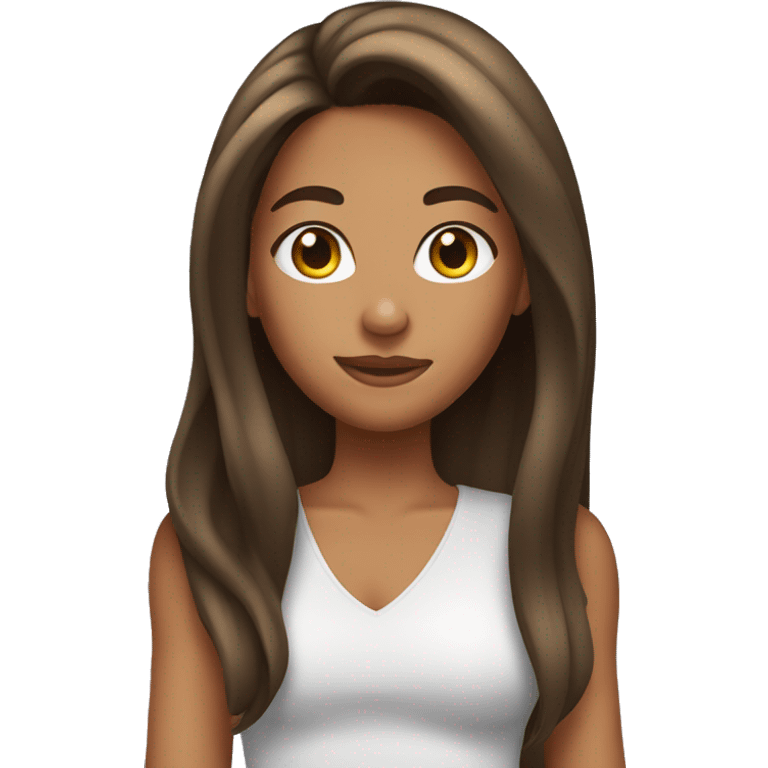 tanned girl with long brunette hair emoji