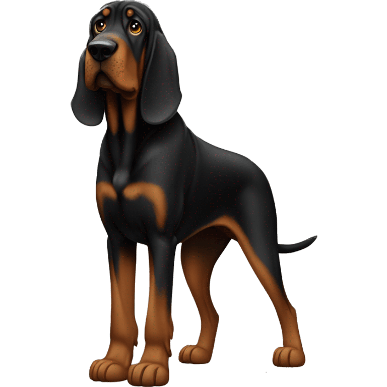 Black bloodhound standing  emoji