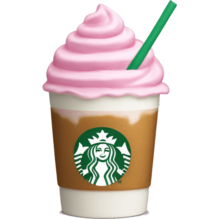 starbucks pink drink with cold foam cream emoji