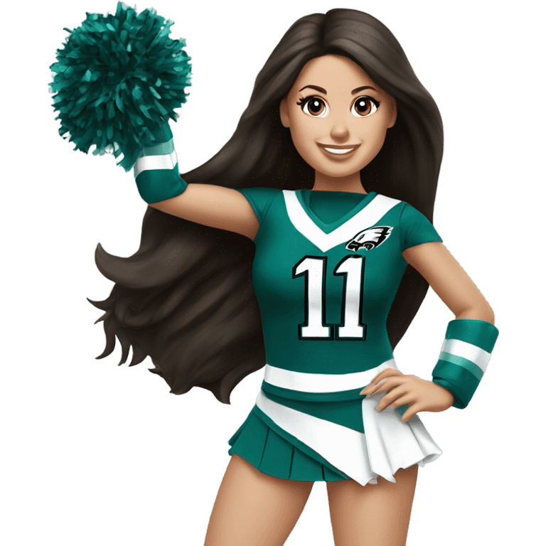 Philadelphia Eagles cheerleader brunette cheer emoji