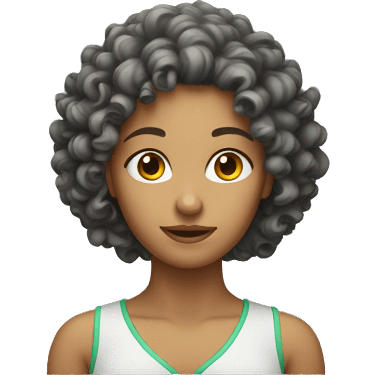 Curly head female emoji