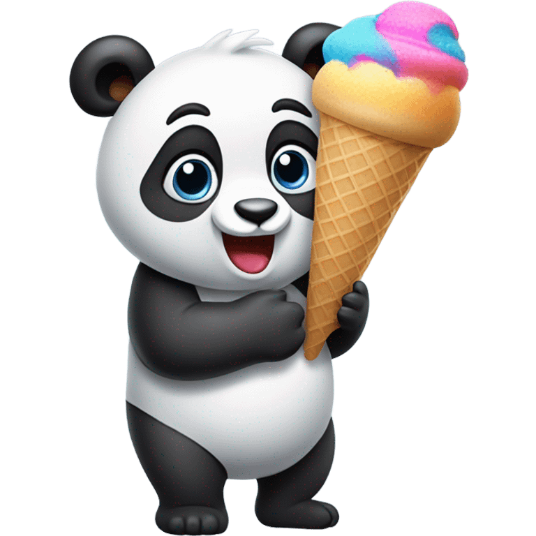 Panda eating ice cream emoji