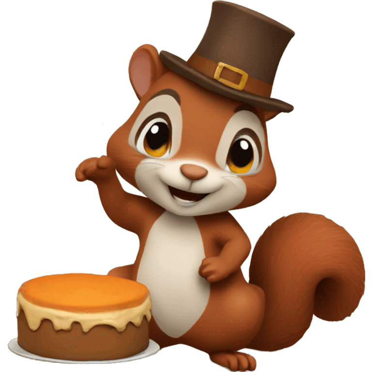 Squirrels celebrating thanksgiving  emoji