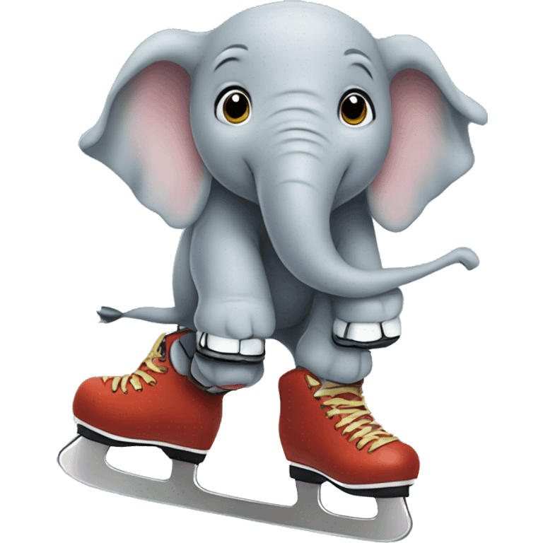 Elephant on ice skates emoji