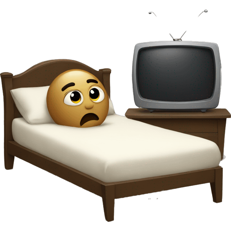 sad in bed watching tv emoji