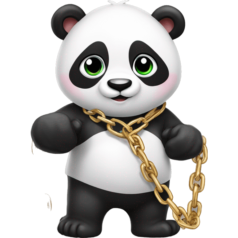 Panda with a chain ￼ emoji