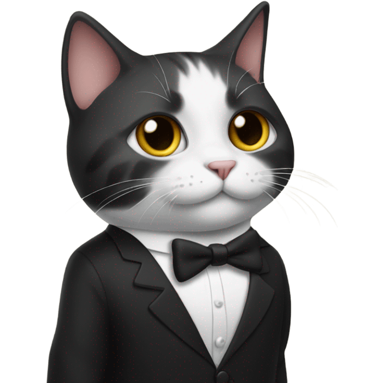 Cat wearing a tuxedo  emoji