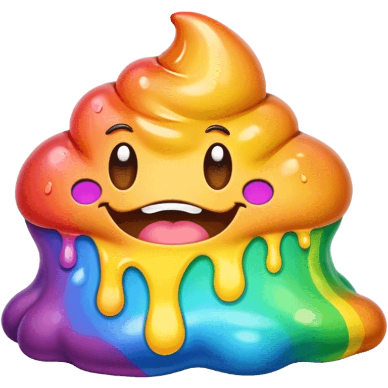 melted rainbow poop emoji monster emoji