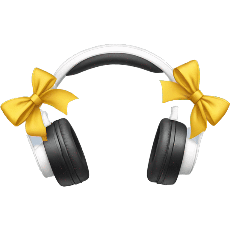 White headphones with bows  emoji