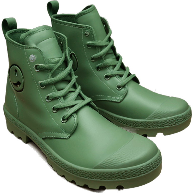 Original Palladium pampa Mens Low Boot Green Low Under Heels emoji