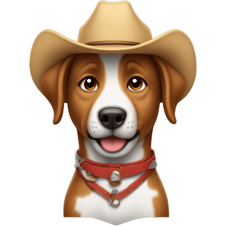 Dog wearing cowboy hat emoji