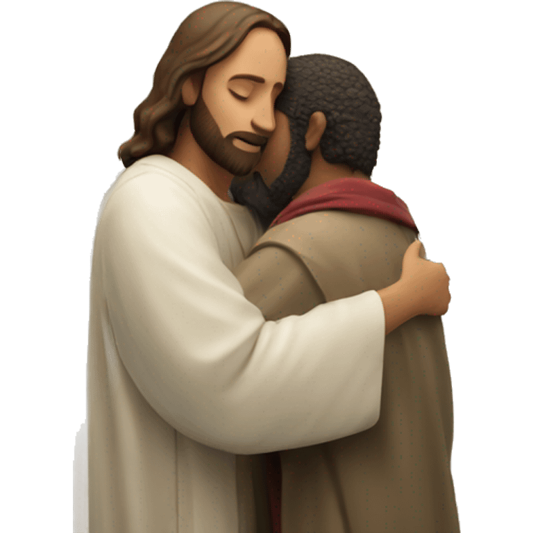 Jesus hugging a church emoji