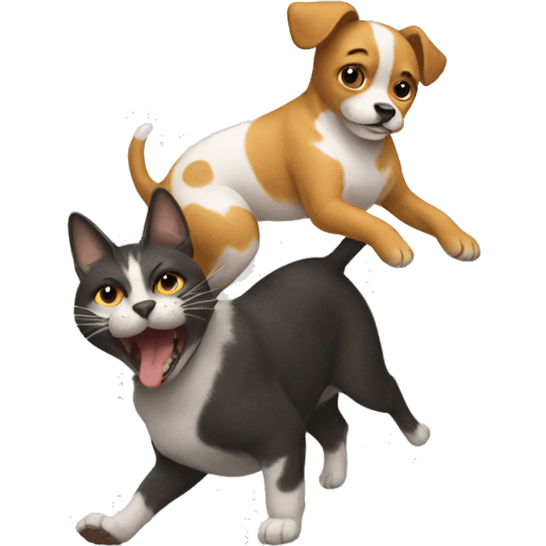 dog riding a cat emoji