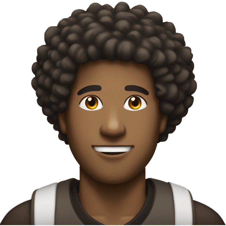 Brown male, dark big afro ,necklace,Nike shoes  emoji