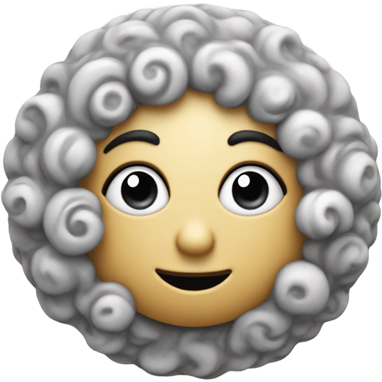 Moon with salt and pepper hair emoji