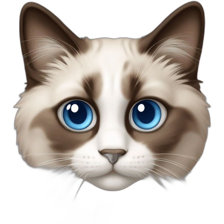 Blue eyed ragdoll cat with brown furr emoji