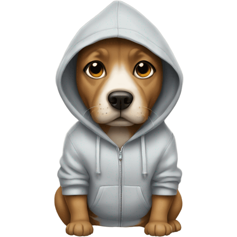 Dog wearing a hoodie emoji