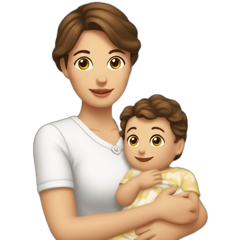 Femme espagnole et son bébé emoji