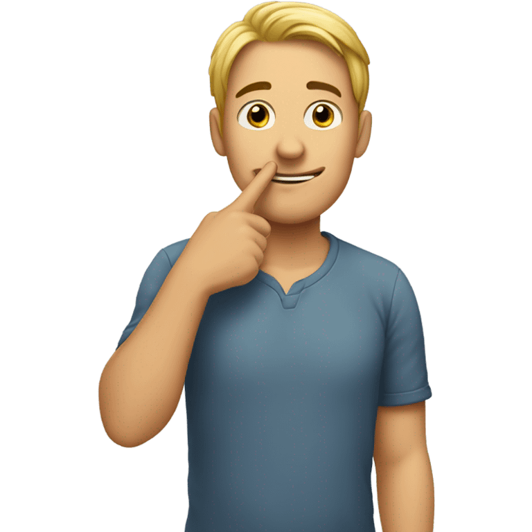 Guy touching his nose emoji