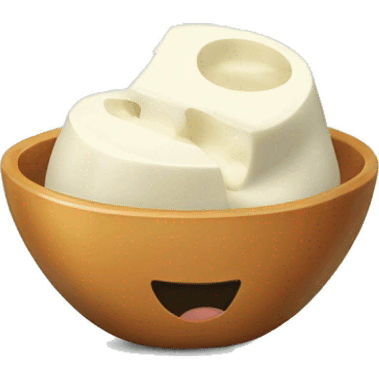 mozzarella cheese in bowl emoji