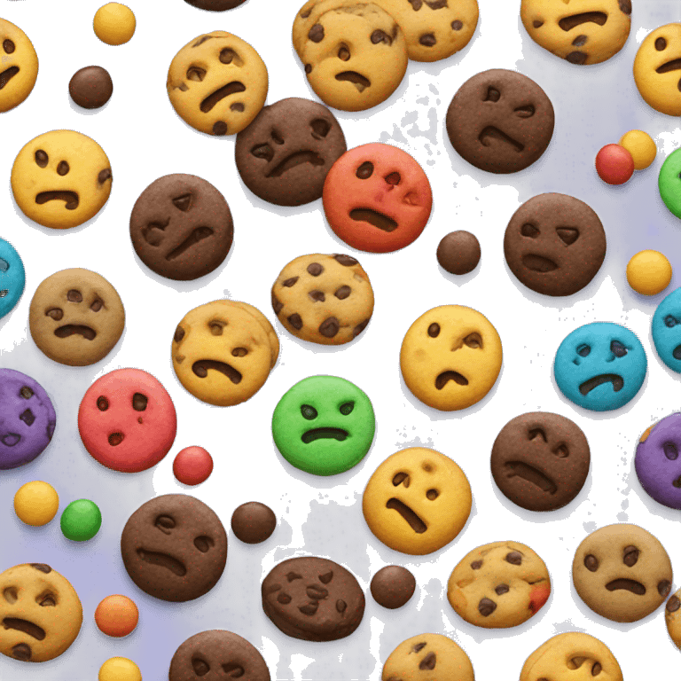 rainbow colored chocolate chip cookies emoji