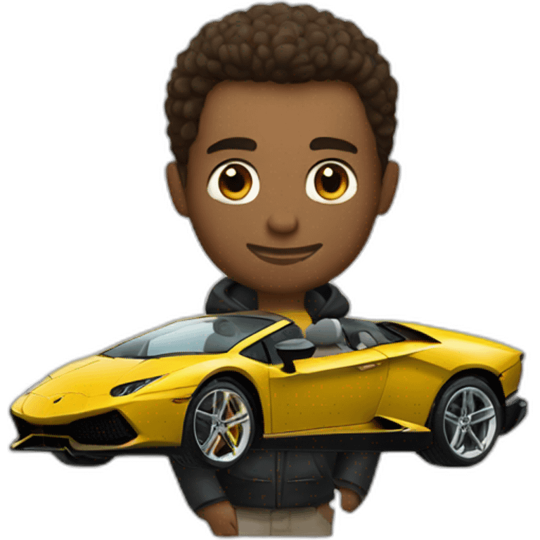 a lamborghini with arthur emoji