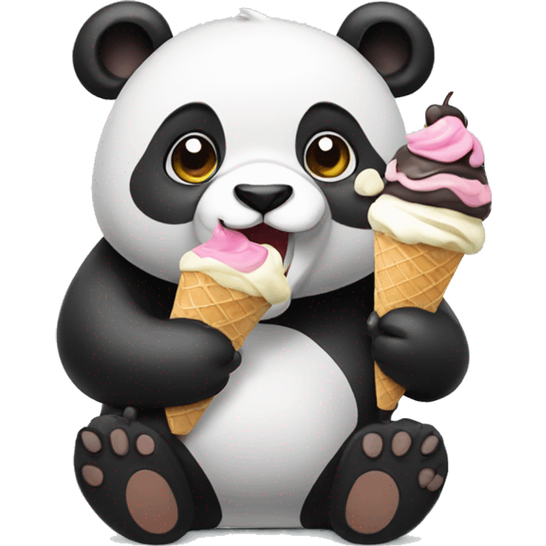 Panda eating ice cream emoji