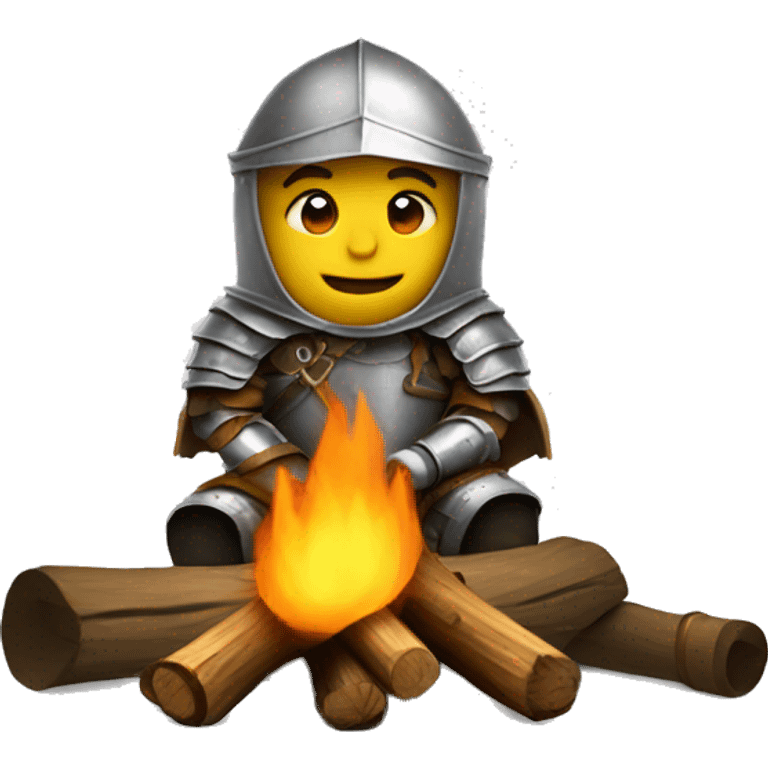 knight sitting by campfire emoji