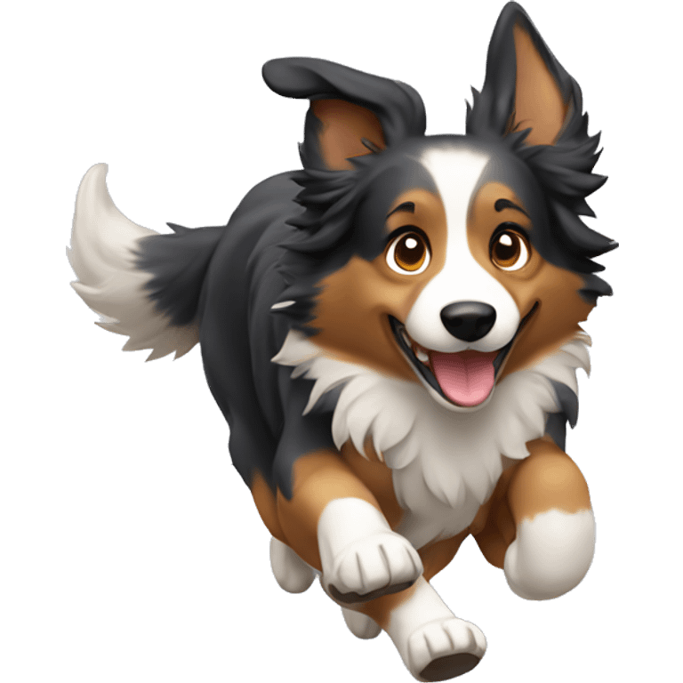 Aussie shepherd running  emoji