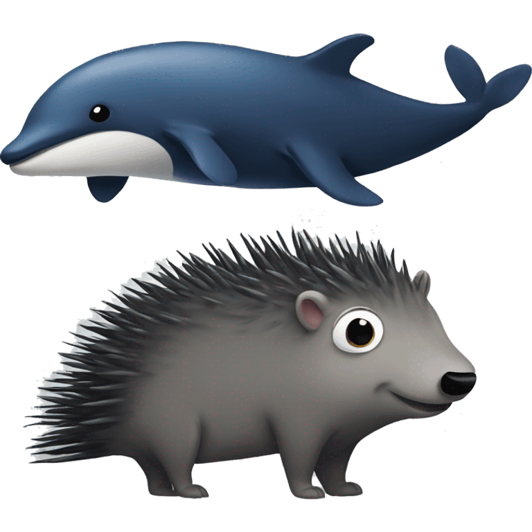 Animal morph of a porcupine and a whale emoji