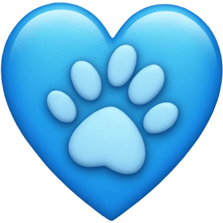 blue heart with paws emoji