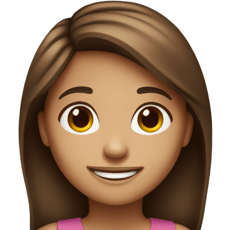 smiling girl with brown hair emoji