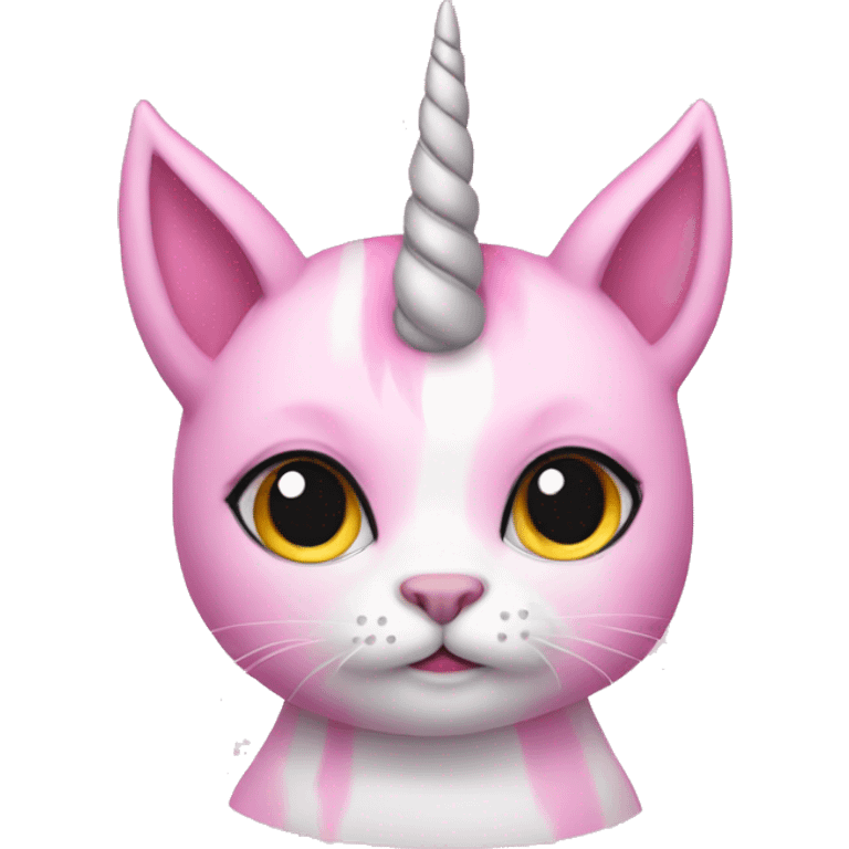 A pink unicorn cat emoji