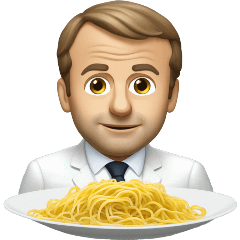 Emmanuel macron mangeant des spaghettis emoji