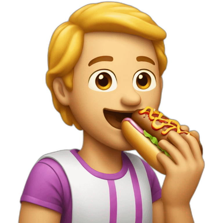 man eating hotdog emoji